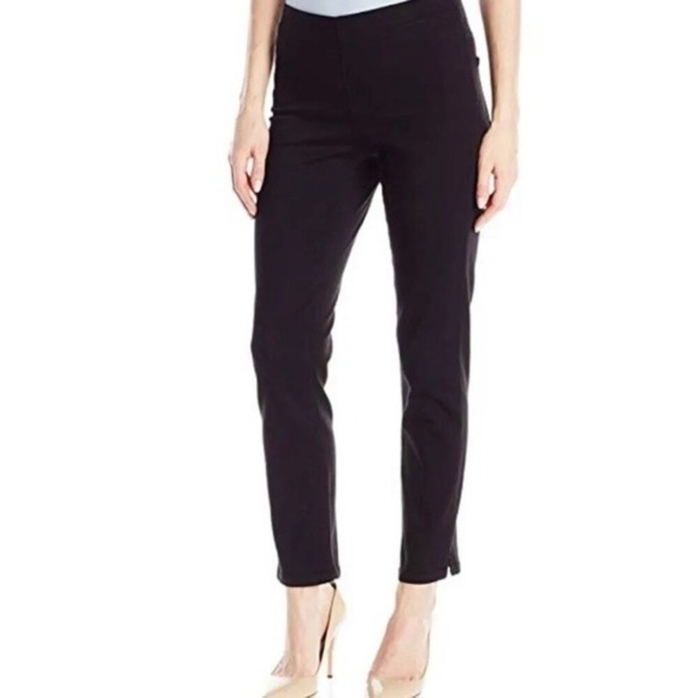 NYDJ Millie Pull On Ankle Jeans sz 2 Distressed Black